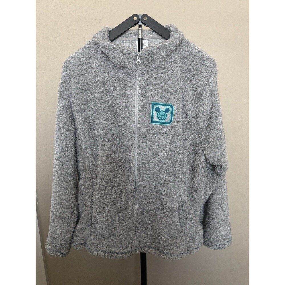 Walt Disney World  Fleece Jacket Sz XL Full Zip Disney Parks Mickey Gray